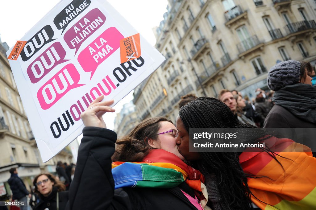 Marriage Equality Demonstration In Paris