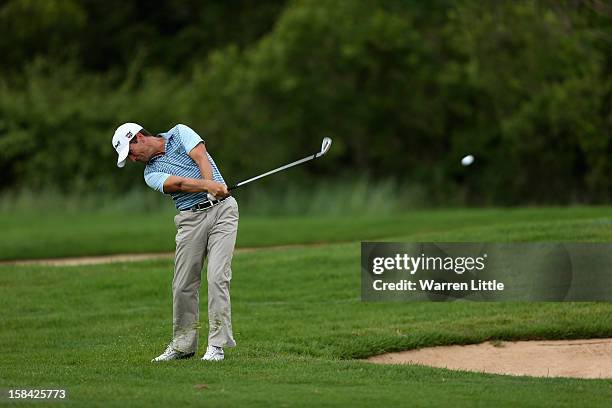 Steve Webster of England in actrion during the final round of the Alfred Dunhill Championship at Leopard Creek Country Golf Club on December 16, 2012...