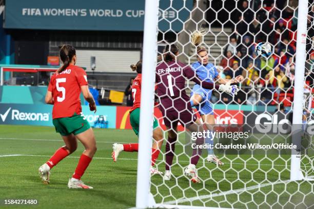 Eugenie le Sommer of France heads the fourth goal during the FIFA Women's World Cup Australia & New Zealand 2023 Round of 16 match between France and...