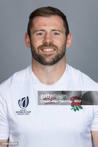Elliot Daly of England pose for a portrait at The Lensbury on July 05, 2023 in Teddington, England.