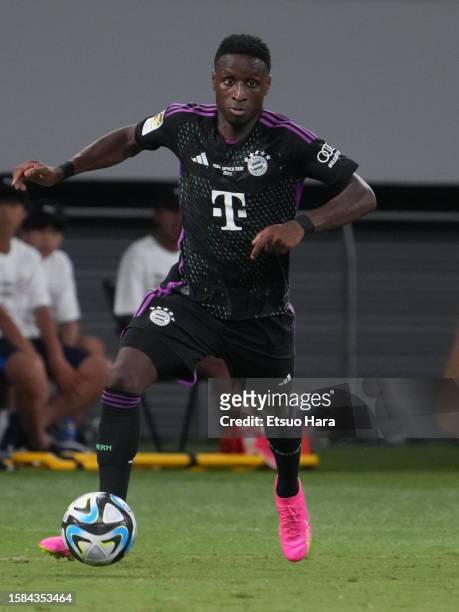 Bouna Sarr of Bayern Muenchen in action during the pre-season friendly match between Kawasaki Frontal and Bayern Muenchen at National Stadium on July...