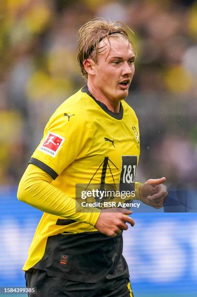 Julian Brandt of Borussia Dortmund looks on during the Pre-season Friendly match between Borussia Dortmund and Ajax at Signal Iduna Park on August 6,...