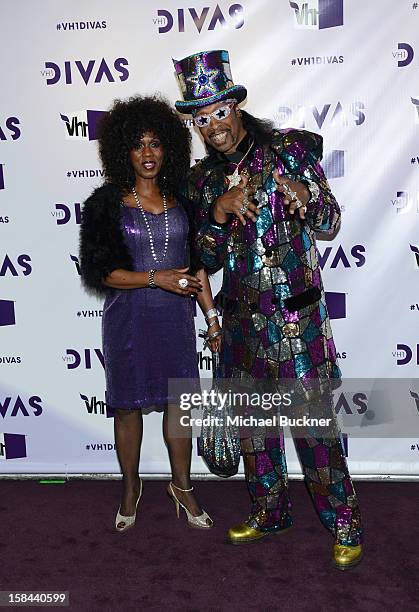 Musician Bootsy Collins and Patti Collins attend "VH1 Divas" 2012 at The Shrine Auditorium on December 16, 2012 in Los Angeles, California.