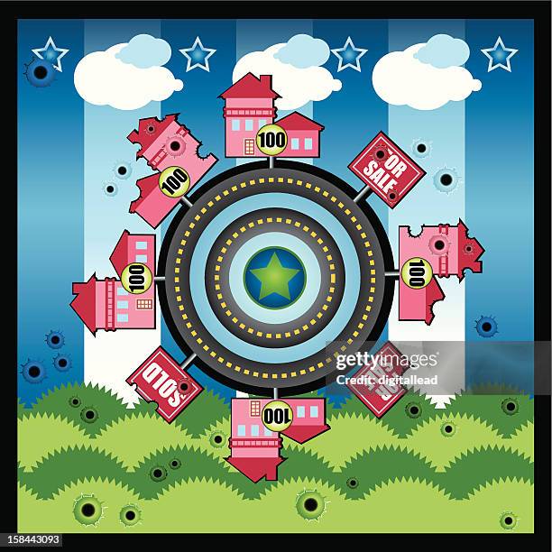 real estate shooting gallery - outdoor shooting range stock illustrations