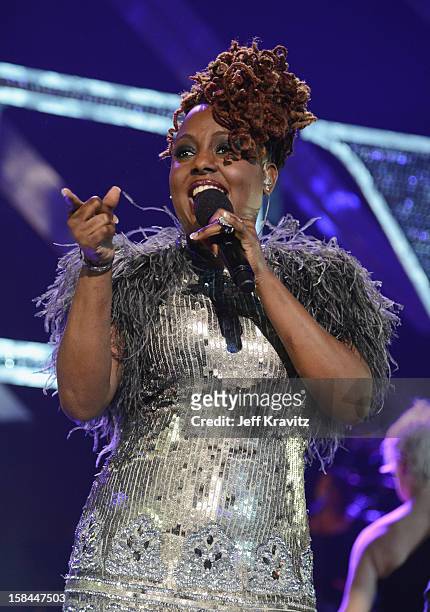 Singer Ledisi performs on stage at "VH1 Divas" 2012 at The Shrine Auditorium on December 16, 2012 in Los Angeles, California.