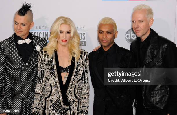 Band No Doubt arrives for the 40th Anniversary American Music Awards - Arrivals held at Nokia Theater L.A. Live on November 18, 2012 in Los Angeles,...