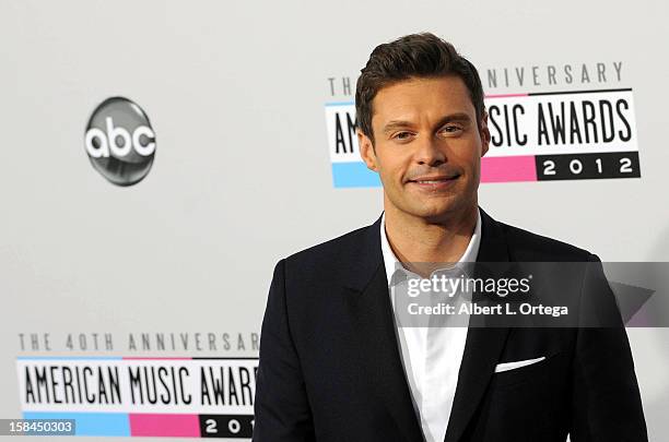 Personality Ryan Seacrest arrives for the 40th Anniversary American Music Awards - Arrivals held at Nokia Theater L.A. Live on November 18, 2012 in...