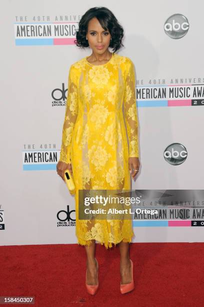 Actress Kerry Washington arrives for the 40th Anniversary American Music Awards - Arrivals held at Nokia Theater L.A. Live on November 18, 2012 in...
