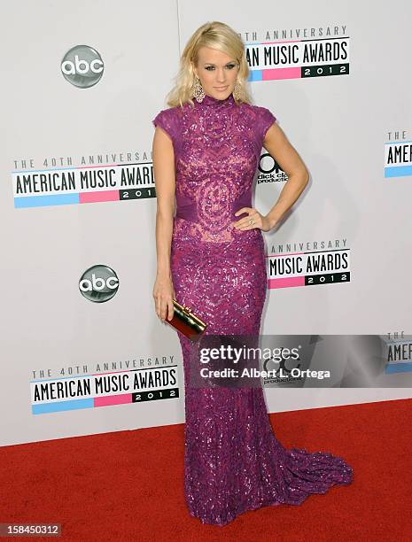 Singer Carrie Underwood arrives for the 40th Anniversary American Music Awards - Arrivals held at Nokia Theater L.A. Live on November 18, 2012 in Los...