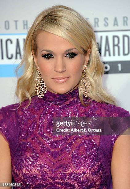Singer Carrie Underwood arrives for the 40th Anniversary American Music Awards - Arrivals held at Nokia Theater L.A. Live on November 18, 2012 in Los...