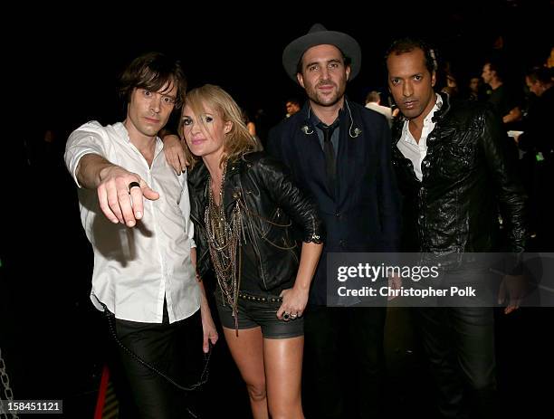 Musicians Joules Scott-Key, Emily Haines, James Shaw and Joshua Winstead of Metric attend "VH1 Divas" 2012 at The Shrine Auditorium on December 16,...