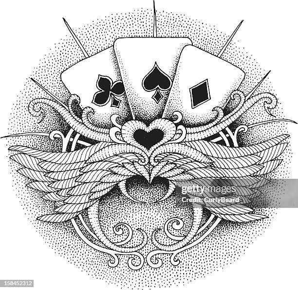 cards three aces - poker wallpaper stock illustrations