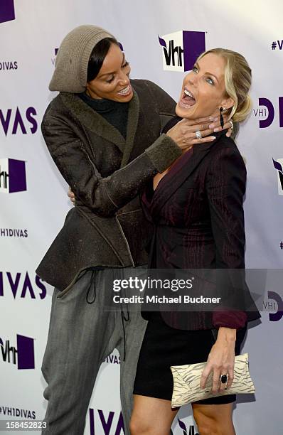 Personalities Nicole Murphy and Jessica Canseco attend "VH1 Divas" 2012 at The Shrine Auditorium on December 16, 2012 in Los Angeles, California.