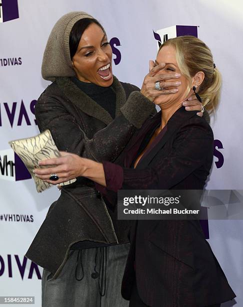 Personalities Nicole Murphy and Jessica Canseco attend "VH1 Divas" 2012 at The Shrine Auditorium on December 16, 2012 in Los Angeles, California.