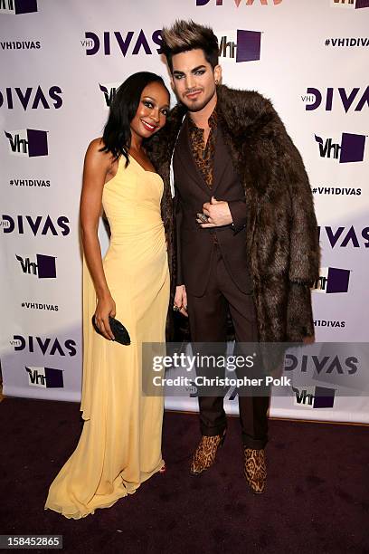 Singer/songwriter Malina Moye and host Adam Lambert attend "VH1 Divas" 2012 at The Shrine Auditorium on December 16, 2012 in Los Angeles, California.