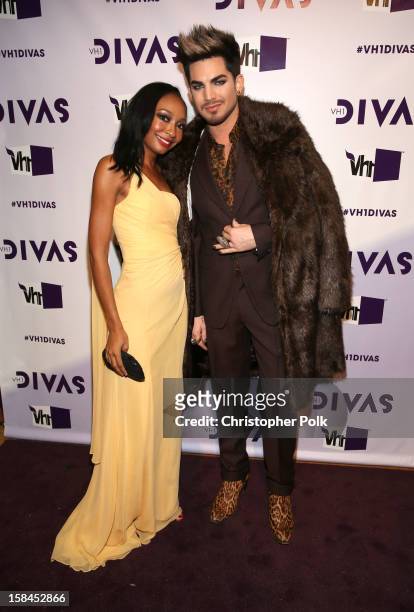 Singer/songwriter Malina Moye and host Adam Lambert attend "VH1 Divas" 2012 at The Shrine Auditorium on December 16, 2012 in Los Angeles, California.