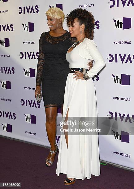 Television Personality Nene Leake and singer Ledisi arrive at "VH1 Divas" 2012 held at The Shrine Auditorium on December 16, 2012 in Los Angeles,...