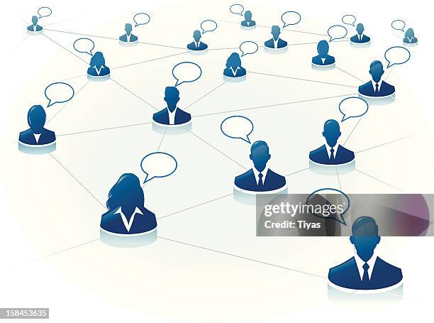 international chat community - panel discussion stock illustrations