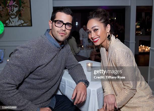 Actor Jesse Metcalfe and Actress Cara Santana attend the Perrier Jouet and Bagatelle Holiday Party at Bagatelle on December 16, 2012 in Los Angeles,...