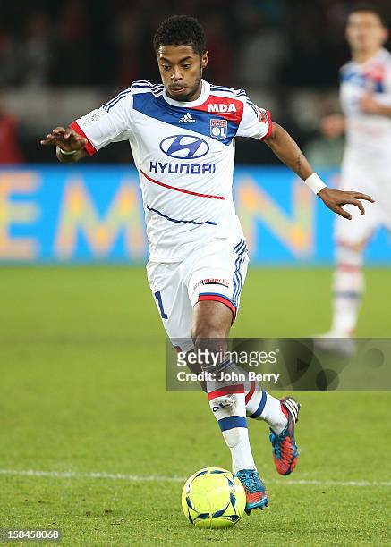 Michel Bastos of Lyon in action during the French Ligue 1 match between Paris Saint Germain FC and Olympique Lyonnais OL at the Parc des Princes...
