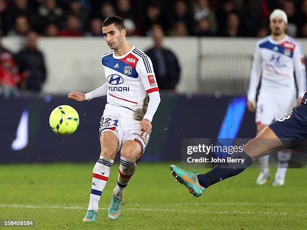 Maxime Gonalons of Lyon in action during the French Ligue 1 match between Paris Saint Germain FC and Olympique Lyonnais OL at the Parc des Princes...