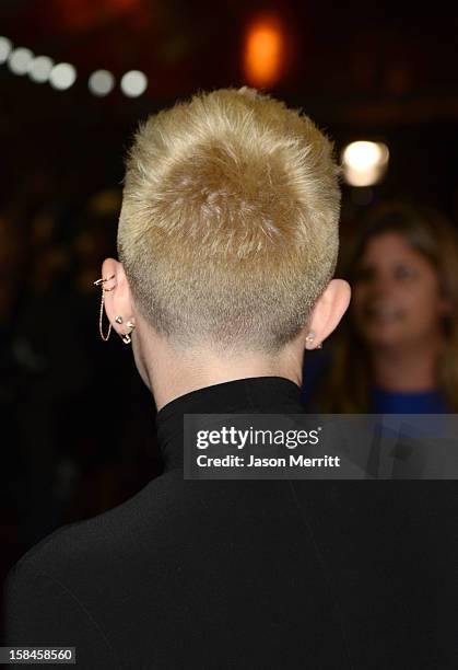 Singer Miley Cyrus arrives at 'VH1 Divas' 2012 held at The Shrine Auditorium on December 16, 2012 in Los Angeles, California.