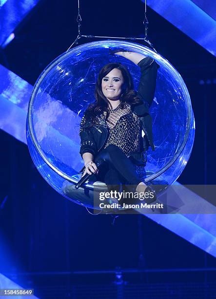 Singer Demi Lovato performs onstage at 'VH1 Divas' 2012 held at The Shrine Auditorium on December 16, 2012 in Los Angeles, California.