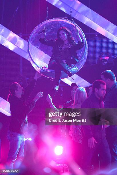 Singer Demi Lovato performs onstage at 'VH1 Divas' 2012 held at The Shrine Auditorium on December 16, 2012 in Los Angeles, California.