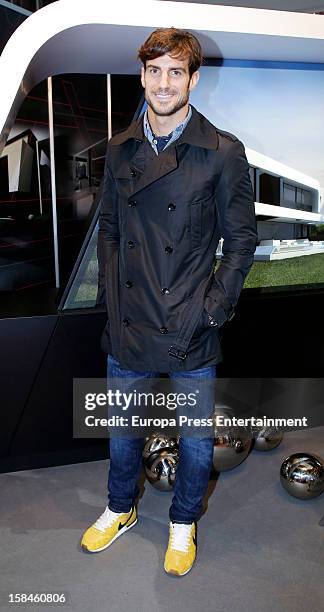 Football player Aitor Ocio presents a padel club proyect on December 15, 2012 in Madrid, Spain.