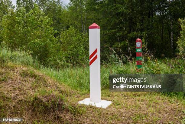 The Latvia/Russia border is pictured near Lidumnieki, Eastern Latvia on August 8 during a vist by the President of Latvia.