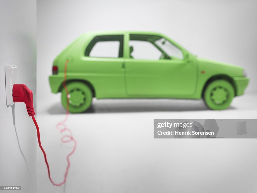 Green car, environment. (Electric car)
