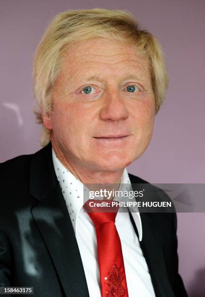 The Bourgmestre of Estaimpuis Daniel Senesael poses in his office on December 17, 2012 in the Walloon municipality of Belgium located in the province...