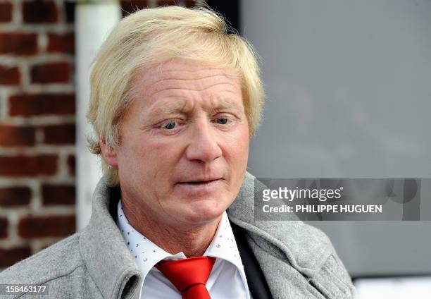 The Bourgmestre of Estaimpuis Daniel Senesael poses on December 17, 2012 in EStampuis in the province of Hainaut near Nechin, where French actor...