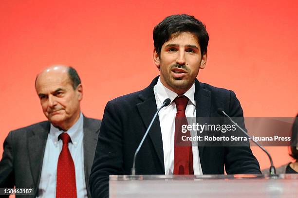 Tommaso Giuntella of PD attends the event where Pierluigi Bersani speaks at PalaDozza in Bologna prior to PD Primaries Elections on November 23, 2012...