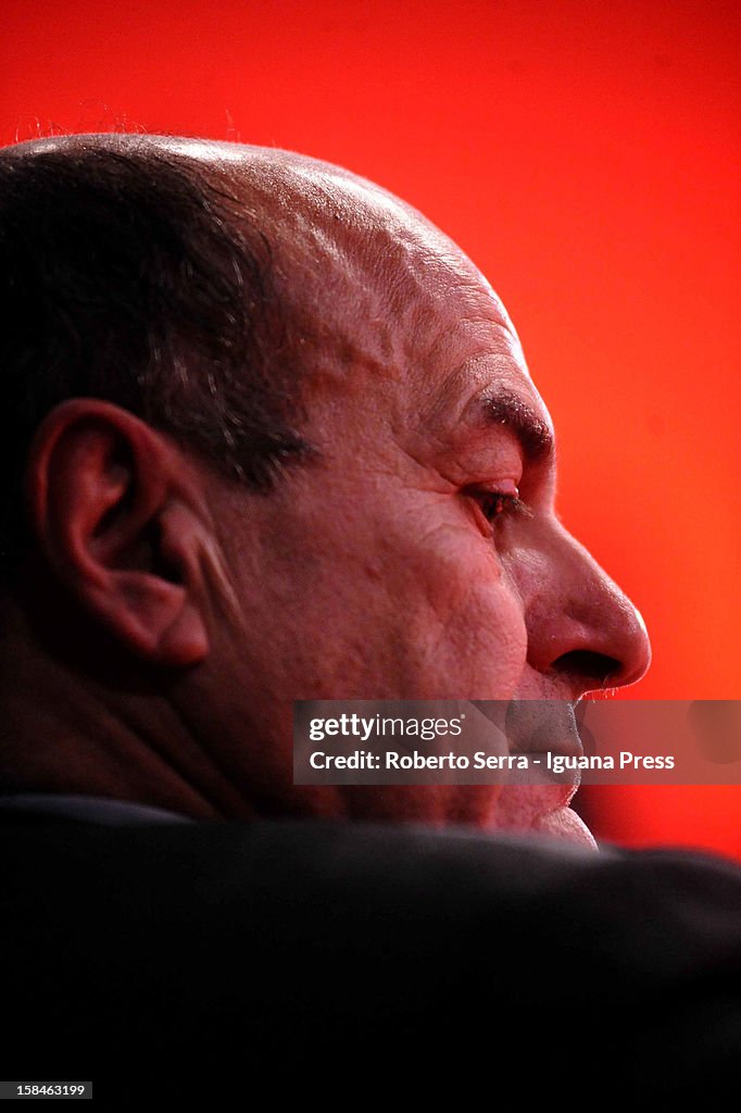 Pierluigi Bersani Speaks In Bologna Prior To PD Primaries Election