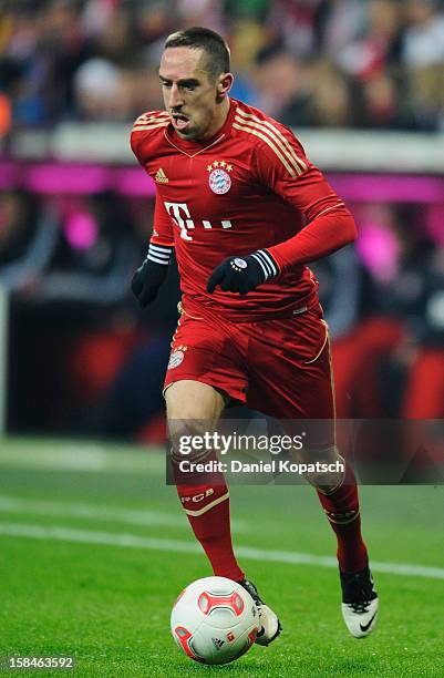 Franck Ribery of Muenchen controles the ball during the Bundesliga match between FC Bayern Muenchen and VfL Borussia Moenchengladbach at Allianz...