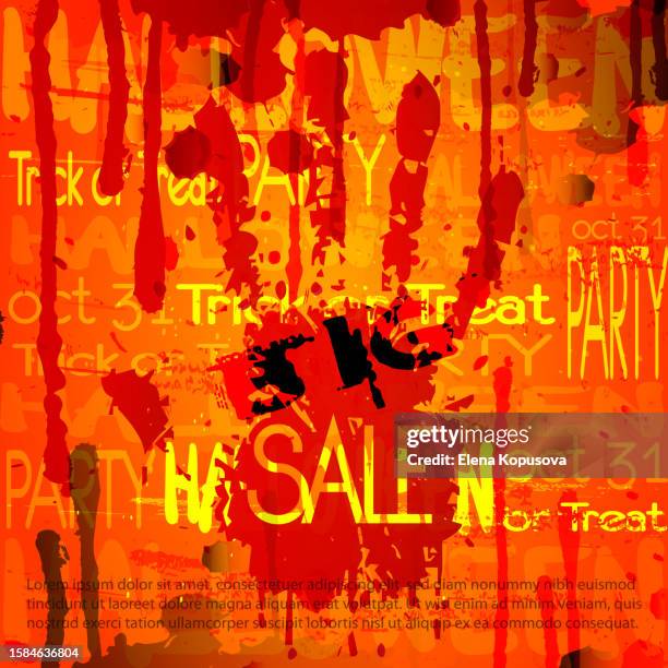 halloween discount concept in cartoon style. bloody handprint on an abstract colored background with space for text. creative web banner or poster. - shiloh national military park stock illustrations