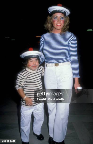 Actor Herve Villechaize and Toby Bishop attending Sixth Annual Benefti Gala for Hathaway Home For Children on February 25, 1984 at the Biltmore Hotel...