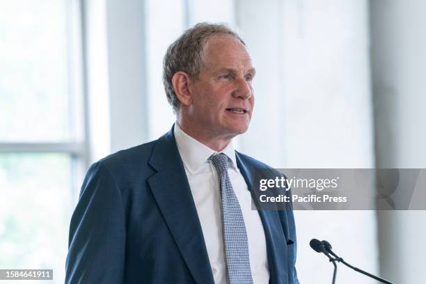 Metropolitan Transit Authority Chair and CEO Janno Lieber speaks during Governor Kathy Hochul announcement of completion of Avalon Harrison near...