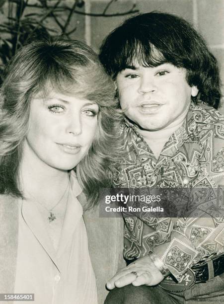 Actor Herve Villechaize and date Toby Bishop being photographed on January 6, 1984 in Los Angeles, California.