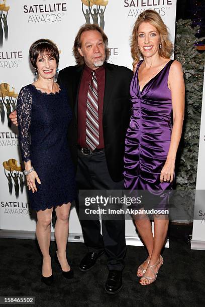 Producer Gale Anne Hurd, special effects artist Gregory Nicotero, and producer Denise M. Huth attend International Press Academy's 17th Annual...