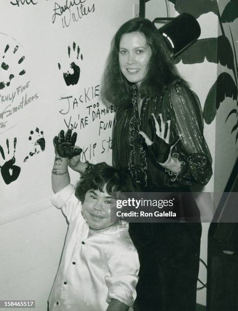 Actor Herve Villechaize and wife Camille Hagen attending "Party for Jackie Mason" on September 14, 1981 at the Improvisation in Los Angeles,...