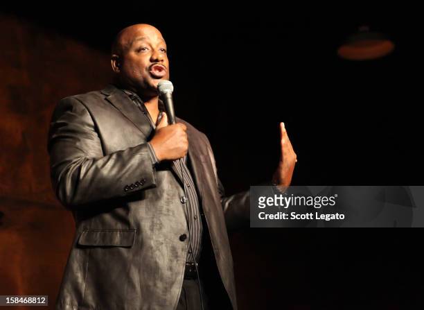 Comedian Duane Gill performs comedy show at Mark Ridley's Comedy Castle on December 14, 2012 in Royal Oak, Michigan.