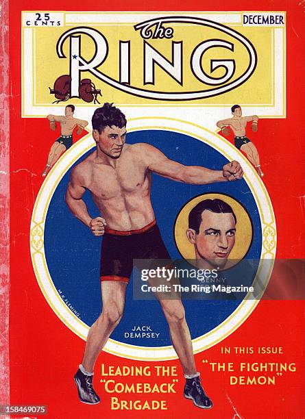 Ring Magazine Cover - Illustration of Jack Dempsey and Benny Leonard on the cover.