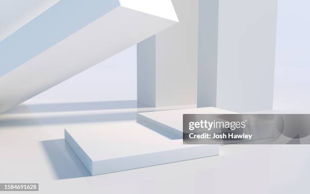 3d rendering exhibition background - museum pedestal stock pictures, royalty-free photos & images