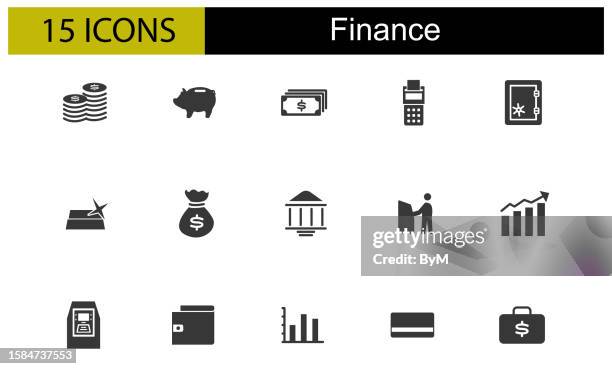 ilustraciones, imágenes clip art, dibujos animados e iconos de stock de conjunto vectorial de iconos de finanzas - cartera vacía