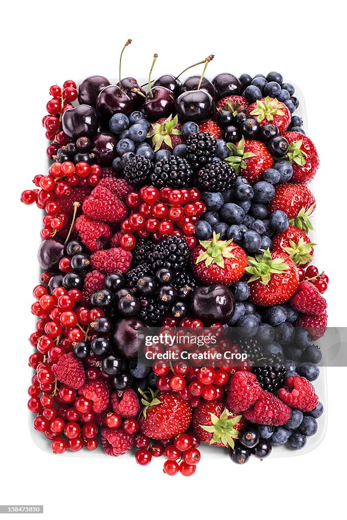 Assorted plate of fresh berries
