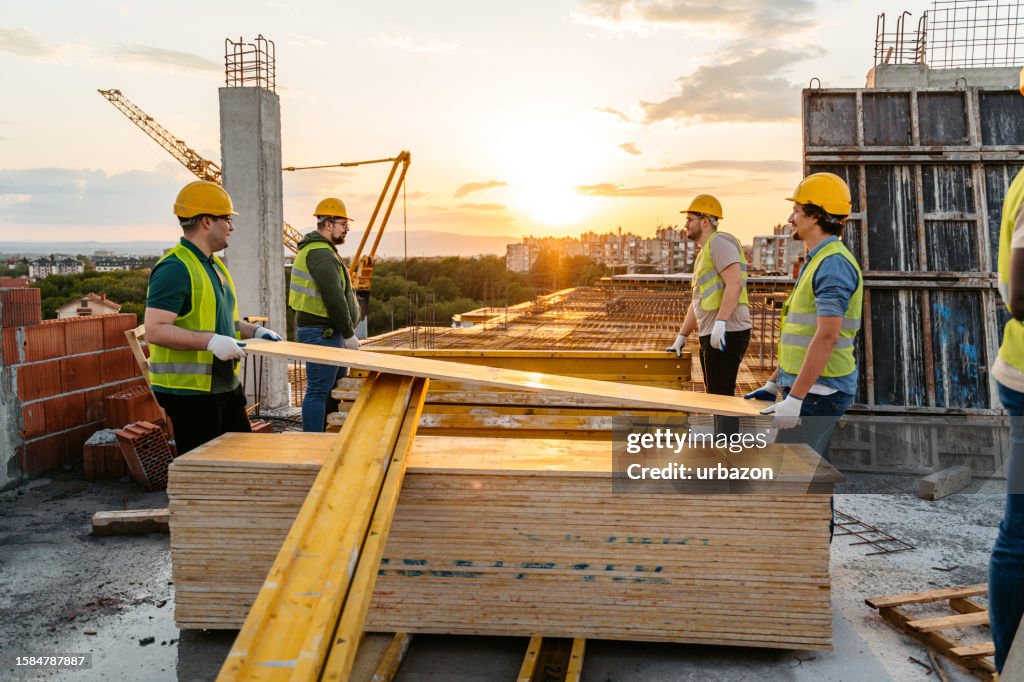 Construction Workers Working On A Construction Site