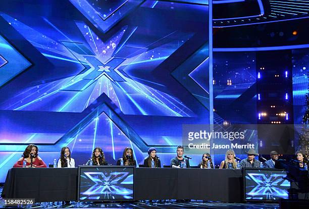 Factor contestants Fifth Harmony, producer Simon Cowell, X Factor contestant Carly Rose Sonenclar, X Factor Judge Britney Spears, X Factor contestant...