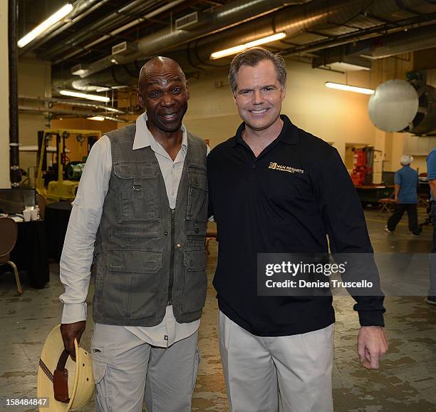 Ondra Berry and Chairman and CEO of MGM Resorts International Jim Murren during MGM Resorts International presentation of "Inspiring Our World" at...